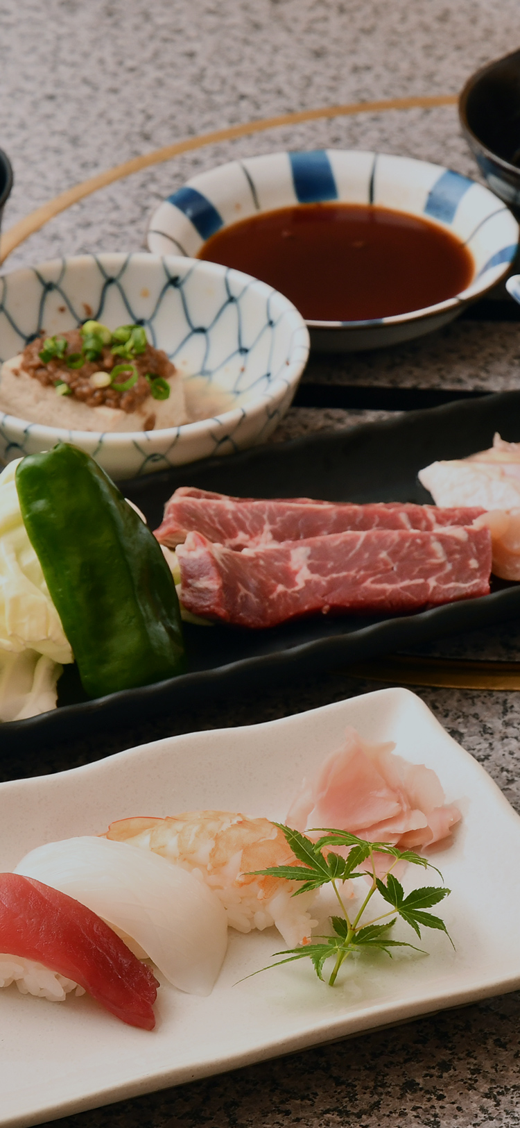 食とは人に良い創業より大切にする食材へのこだわり当店ならではのお食事で「和やかに楽しく」お過ごしください